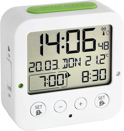 Ecost customer return TFA Dostmann 60.2528.01 Bingo RadioControlled Alarm Clock