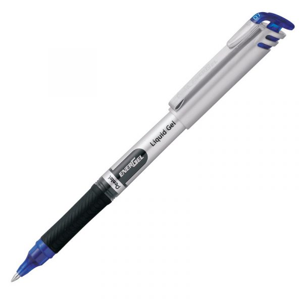 Gela pildspalva PENTEL ENERGEL Metal Tip 0.7mm, zila tinte, plastmasas korpuss