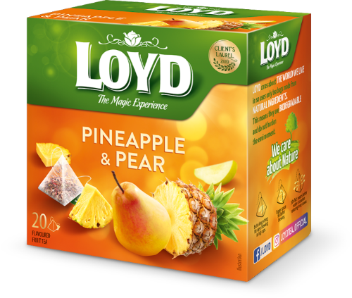 Augļu tēja LOYD Pyramids ar ananasu un bumbieru garšu, 20x2 g