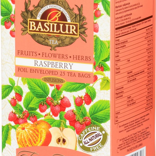 Augļu tēja Basilur RASPBERY 20 paciņas