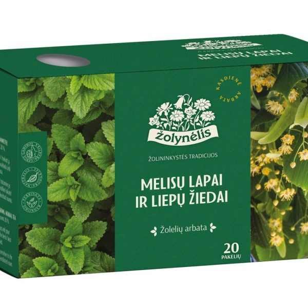 Tēja ŽOLYNĖLIS, citronu balzama lapas un liepu ziedi 1,2 g x 20