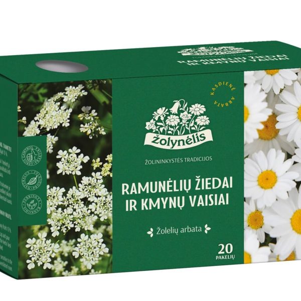 Tēja ŽOLYNĖLIS, kumelīšu ziedi un ķimenes augļi 1,2 g x 20