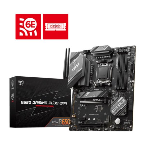 Mainboard|MSI|AMD B650|SAM5|ATX|Memory DDR5|Memory slots 4|2xPCI-Express 1x|2xPCI-Express 4.0 16x|2xM.2|1xHDMI|1xDisplayPort|7xUSB 3.2|1xUSB-C|1xRJ45|6xAudio port|B650GAMINGPLUSWIFI