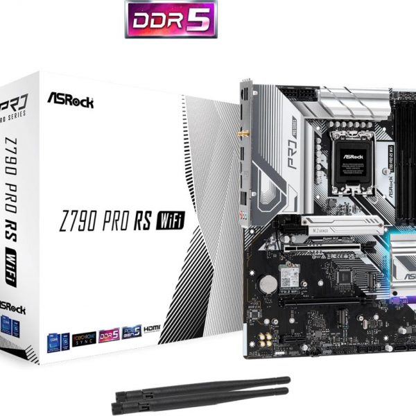 Mainboard|ASROCK|Intel Z790|LGA1700|ATX|Memory DDR5|Memory slots 4|2xPCI-Express 3.0 1x|1xPCI-Express 4.0 16x|1xPCI-Express 5.0 16x|4xM.2|1xHDMI|1xDisplayPort|4xUSB 2.0|3xUSB 3.2|1xUSB-C|1xPS/2|1xRJ45|3xAudio port|2xWiFi antenna port|Z790PRORSWIFI