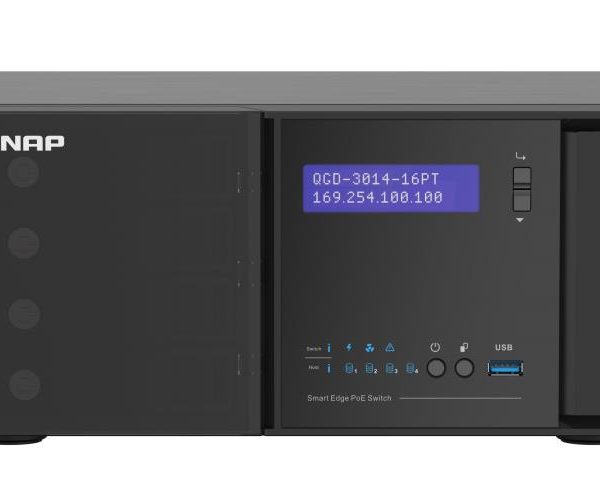 Switch|QNAP|QGD-3014-16PT-8G|Desktop/pedestal|2x10/100/1000BASE-T/SFP combo|14xRJ45|2|3|PoE ports 16|140 Watts|QGD-3014-16PT-8G