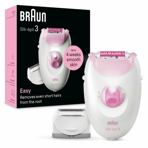 Braun Silk-epil 3 3-031 Epilator, Pink/White