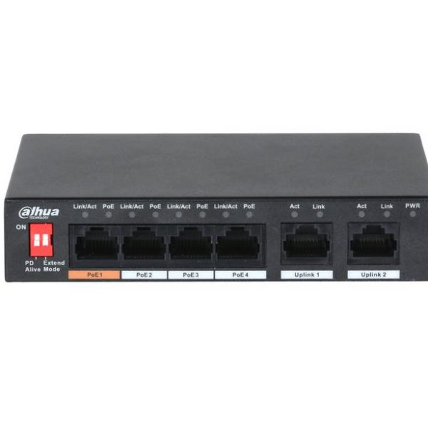 Switch|DAHUA|PFS3006-4ET-60|Type L2|PoE ports 4|60 Watts|DH-PFS3006-4ET-60-V2