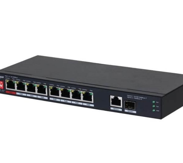 Switch|DAHUA|PFS3110-8ET1GT1GF-96|Desktop/pedestal|8x10Base-T / 100Base-TX|1x10Base-T / 100Base-TX / 1000Base-T|2x1000Base-T|PoE ports 8|96 Watts|DH-PFS3110-8ET1GT1GF-96