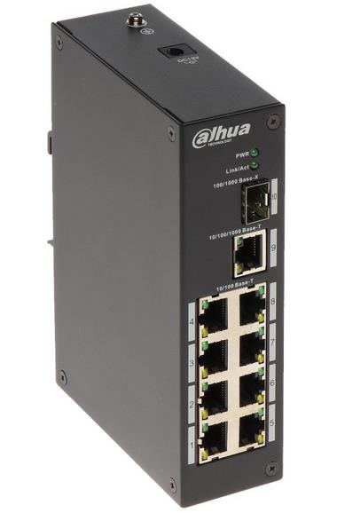 Switch|DAHUA|PFS3110-8T|Type L2|8x10Base-T / 100Base-TX|1x10Base-T / 100Base-TX / 1000Base-T|1x1000Base-X|DH-PFS3110-8T