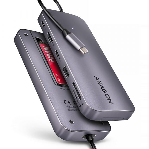 I/O HUB USB-C 6IN1/0.2M HMC-6GM2 AXAGON