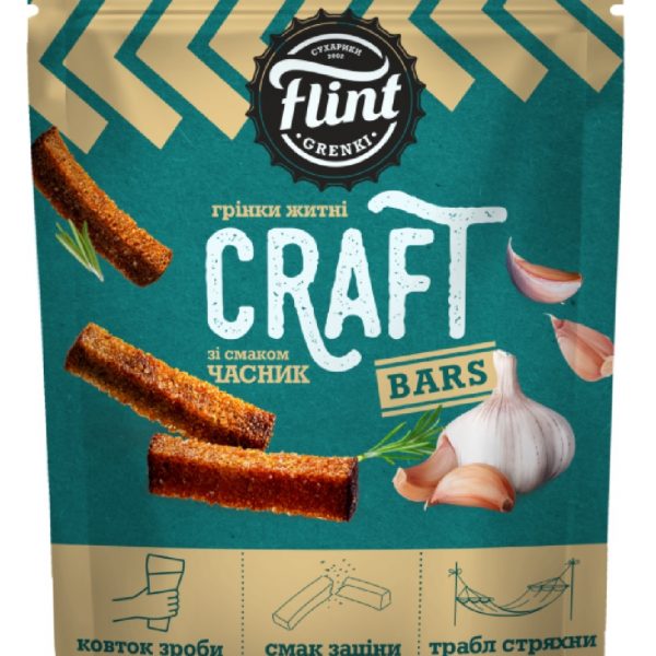 Grauzdiņi FLINT Craft, ar ķiploku garšu, 90g