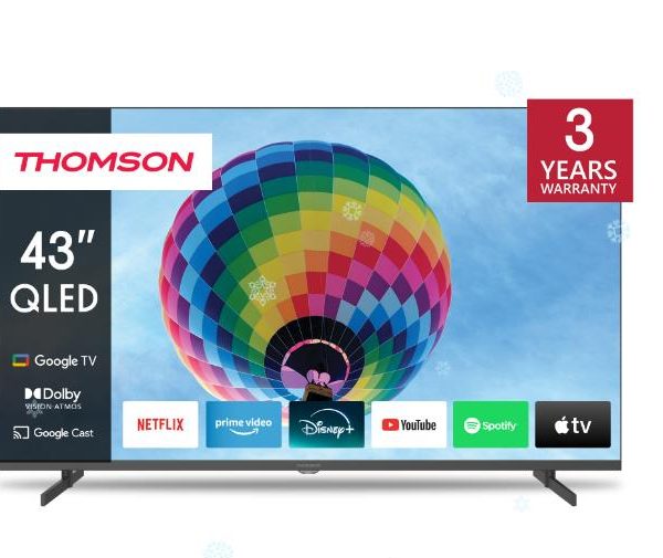 TV Set|THOMSON|43"|4K/Smart|QLED|3840x2160|Wireless LAN|Bluetooth|Google TV|Black|43QG4S14