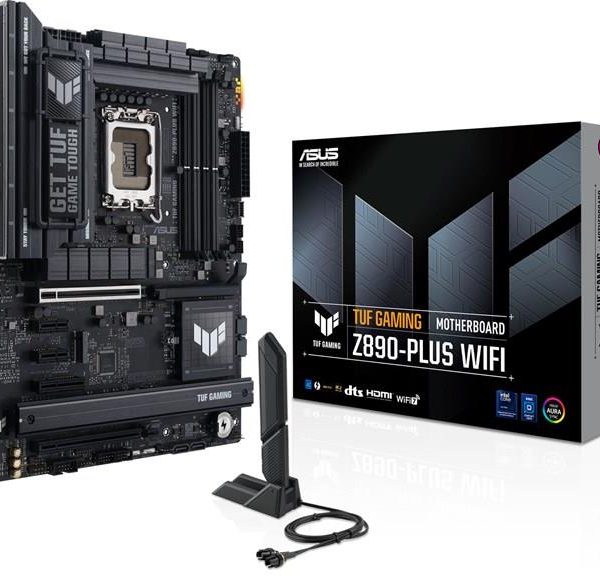 Mainboard|ASUS|Intel Z890|LGA1851|ATX|Memory DDR5|Memory slots 4|2xPCI-Express 4.0 1x|1xPCI-Express 4.0 4x	|1xPCI-Express 4.0 16x|1xPCI-Express 5.0 16x|4xM.2|1xHDMI|1xDisplayPort|3xUSB 3.0|3xUSB 3.1|1xUSB-C|1xUSB-C w/Thunderbolt|1xOptical S/PDIF|1xRJ45|5xAudio port|TUFGAMINGZ890-PLUSWIFI