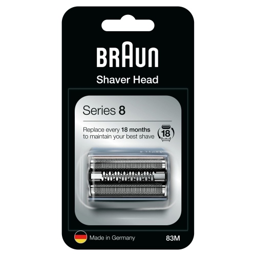 Braun Series 8 83M Replacement Shaver Head, Silver