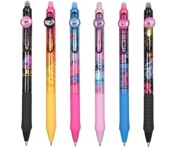 Retractable rubberised erasable pen CoolPack Disney Stitch Black