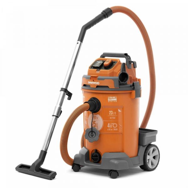 Vacuum Cleaner|DAEWOO|DAVC 2500SD|Wet/dry/Industrial|1200 Watts|Capacity 25 l|Noise 85 dB|Weight 8.5 kg|DAVC2500SD