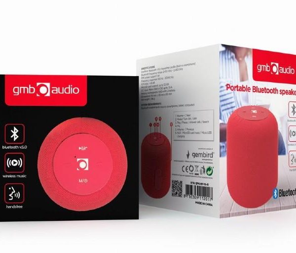 Portable Speaker|GEMBIRD|Portable/Wireless|1xMicroSD Card Slot|Bluetooth|Red|SPK-BT-15-R