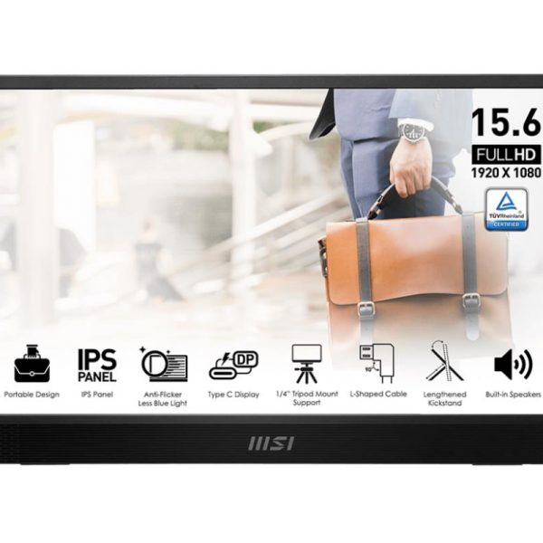 LCD Monitor|MSI|PRO MP161 E2U|15.6"|Business|Panel IPS|1920x1080|16:9|60Hz|Matte|Speakers|Tilt|Colour Black|PROMP161E2U