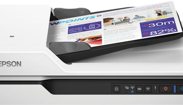Epson WorkForce DS-1660W Flatbed Scanner A4 Colour 25 ppm 1200x1200DPI USB Wi-Fi Ethernet LAN