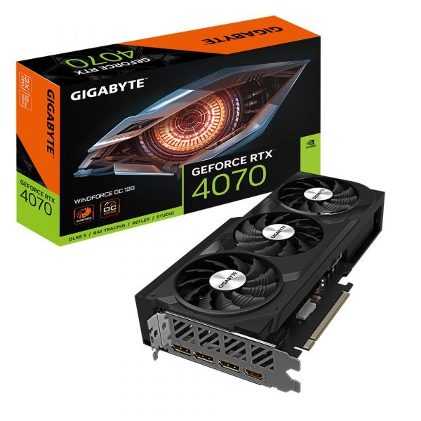 Graphics Card|GIGABYTE|NVIDIA GeForce RTX 4070|12 GB|GDDR6X|192 bit|PCIE 4.0 16x|Dual Slot Fansink|1xHDMI|3xDisplayPort|GV-N4070WF3OC-12GD_1.1