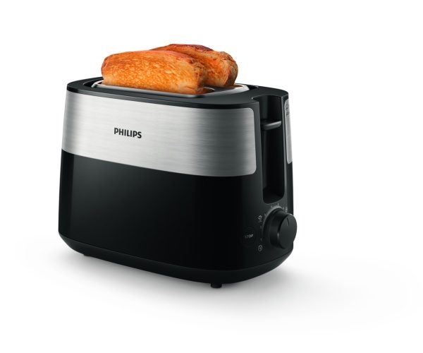 Philips Daily Collection HD2516/90 Toaster, 830 W, Black/Silver