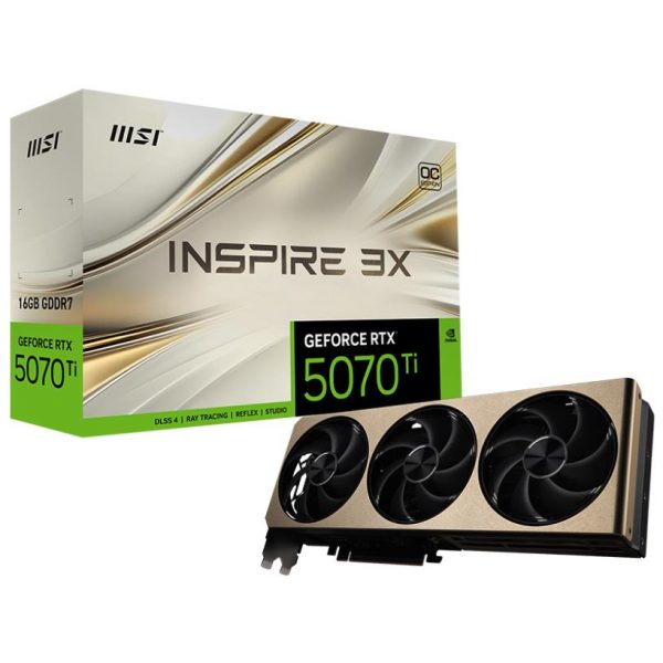Graphics Card|MSI|NVIDIA GeForce RTX 5070 Ti|16 GB|GDDR7|256 bit|PCIE 5.0 16x|Triple slot Fansink|5070TI16GINSPIRE3XOC