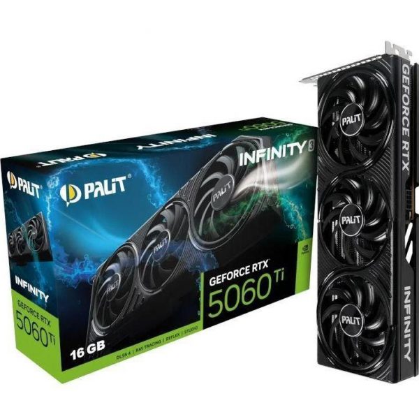 Graphics Card|PALIT|NVIDIA GeForce RTX 5060 Ti|16 GB|GDDR7|128 bit|PCIE 5.0 16x|Memory 1750 MHz|Triple slot Fansink|1xHDMI|3xDisplayPort|NE7506T019T1-GB2061S