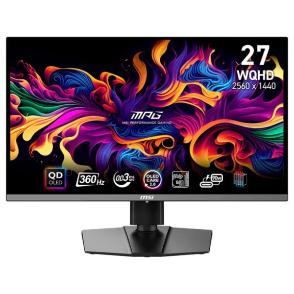 Monitor|MSI|MPG 271QRX QD-OLED|26.5"|Gaming|Panel QD-OLED|2560x1440|16:9|360Hz|Matte|0.03 ms|Swivel|Pivot|Height adjustable|Tilt|Colour Black|MPG271QRXQD-OLED