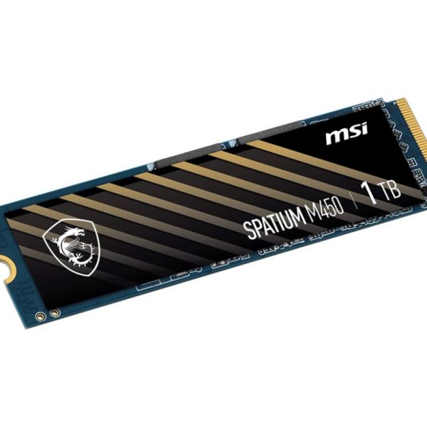 SSD|MSI|SPATIUM M450|1TB|M.2|PCIe Gen4|NVMe|3D NAND|Write speed 3000 MBytes/sec|Read speed 3600 MBytes/sec|2.15mm|TBW 600 TB|MTBF 1500000 hours|S78-440L980-P83