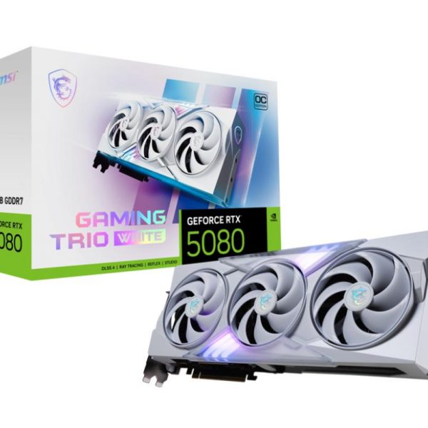 Graphics Card|MSI|NVIDIA GeForce RTX 5080|16 GB|GDDR7|256 bit|PCIE 5.0 16x|Dual Slot Fansink|1xHDMI|3xDisplayPort|508016GGAMTRIOOCWHI