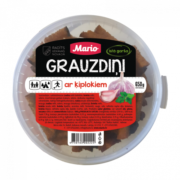 Ķiploku grauzdiņi, 650g