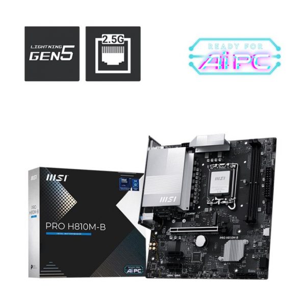Mainboard|MSI|Intel H810|LGA1851|Micro-ATX|Memory DDR5|Memory slots 2|PROH810M-B