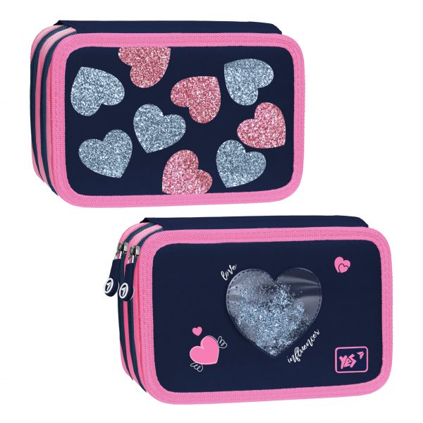 Cietais penālis ar diviem nodalījumiem YES HP-01 Bright Hearts