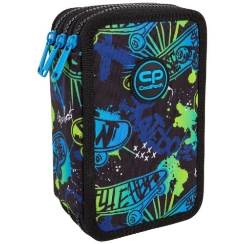 Triple decker pencil case with equipment CoolPack Jumper 3 SKATE NIGHT