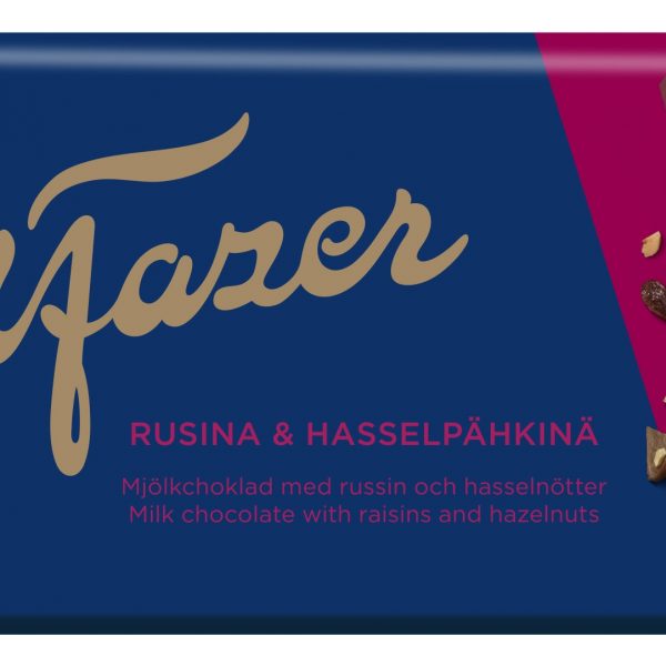 Piena šokolāde KARL FAZER ar rozīnēm un lazdu riekstiem, 200g