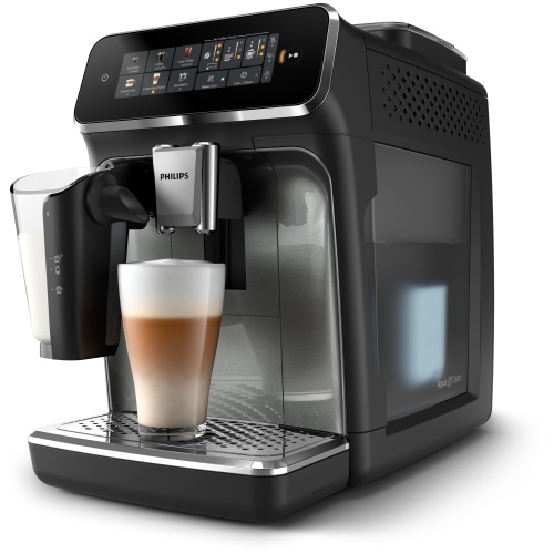 Philips LatteGo 3300 Series EP3349/70 Coffee Machine, Black/Silver