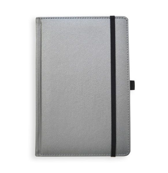 Klade - planotājs UNIVERSAL BLACK EDITION, A5,ar gumiju, sudraba krāsa