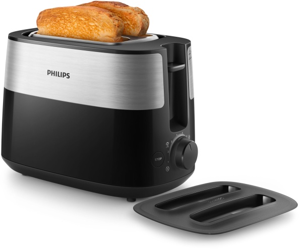 Philips Daily Collection HD2517/90 Toaster 830 W, Black/Silver