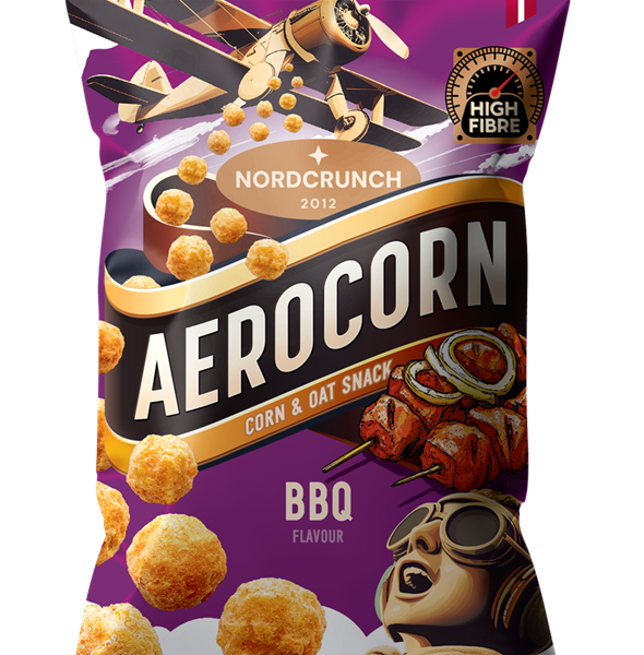Aerocorn kukurūzas un auzu uzkoda ar BBQ garšu 25g