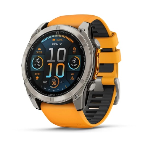 Garmin Fenix 8 Smart Watch 51 mm AMOLED Sapphire,Titanium,Spark orange/Graphite silicone band