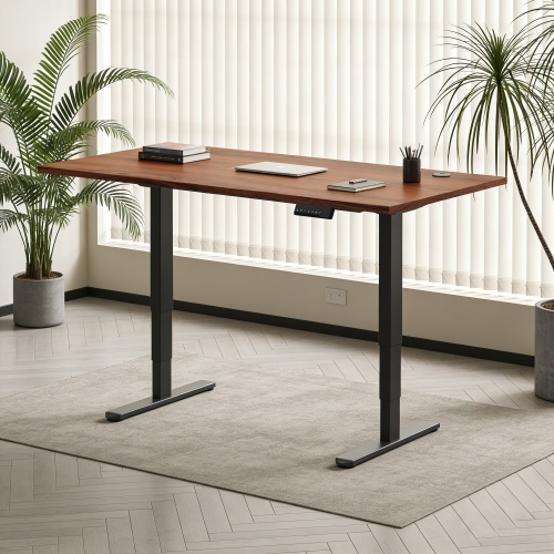 Adjustable Height Table Up Up Bjorn II Black, Table top L Dark Walnut