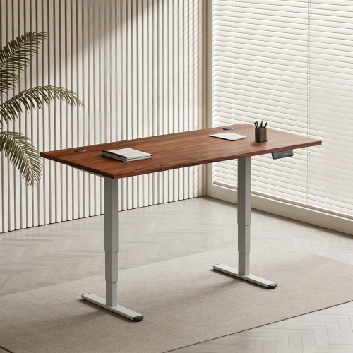 Adjustable Height Table Up Up Bjorn II Gray, Table top M Dark Walnut