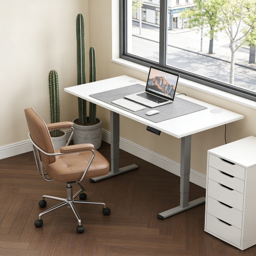 Adjustable Height Table Up Up Bjorn II Gray, Table top M White