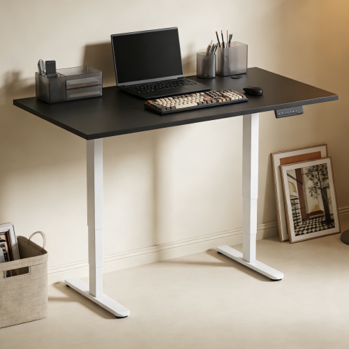 Adjustable Height Table Up Up Bjorn II White, Table top M Black