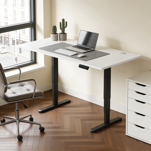 Adjustable Height Table Up Up Bjorn II Black, Table top L White