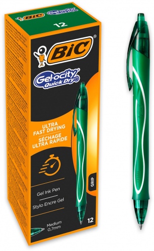 Bic Gel pen Gel-Ocity Quick Dry, green, Box of 12 pcs