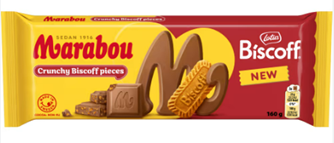 Piena šokolāde MARABOU ar Biscoff cepumiem, 160 g