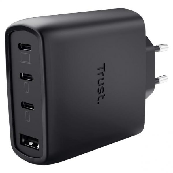 MOBILE CHARGER WALL MAXO 65W/4-PORT GAN BLACK 26067 TRUST